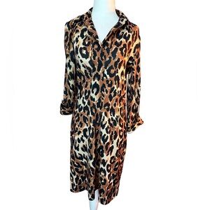 INC international concepts women leopard animal print dress size Medium.
